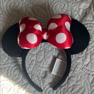 Red Polka Dot Bow Mouse Ears Headband